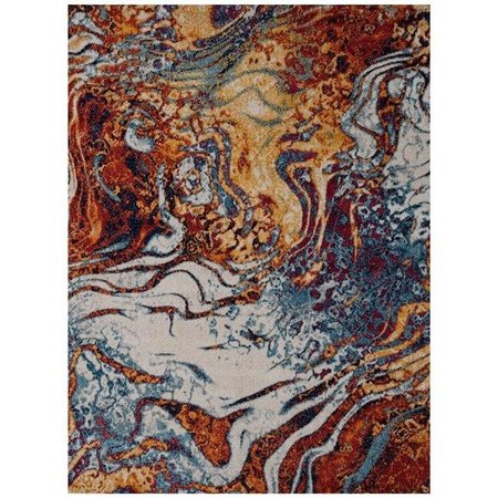 LR RESOURCES LR Resources KISME81492ITR5372 Abstract Collision Rectangle Area Rug  Multi Color - 5 ft. 3 in. x 7 ft. 2 in. KISME81492ITR5372